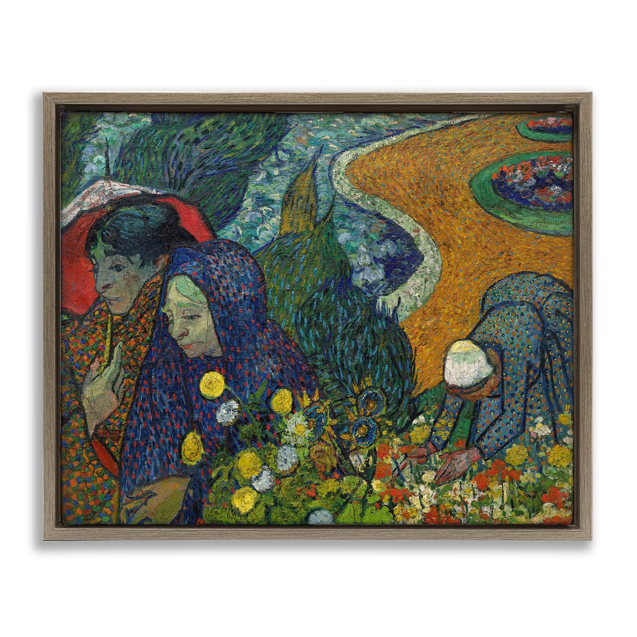 Stupell Industries Van Gogh Memory of Garden at Etten Framed Floater Canvas Wall Art Design by one1000paintings